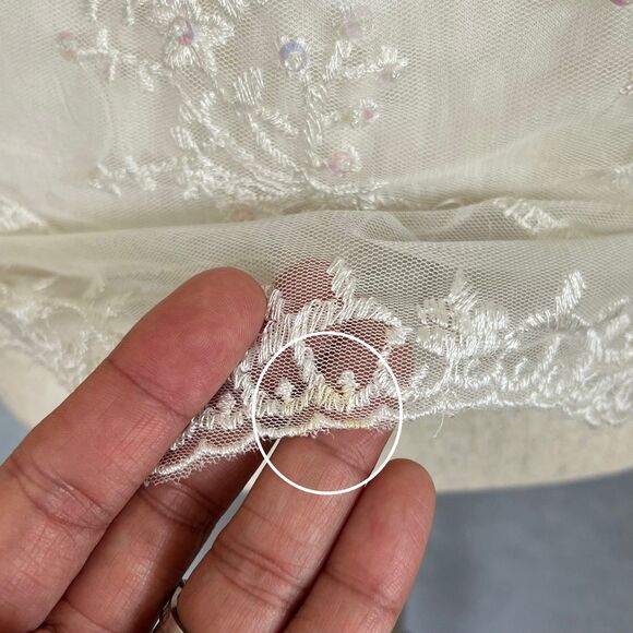 Forever 21 Sheer Vintage Y2K Top Size M Dainty Fairycore Floral Embroidered Mesh - Picture 13 of 14